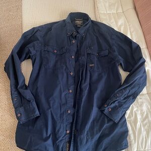 Ariat rebar Navy Long Sleeve Shirt button down western shirt men’s medium